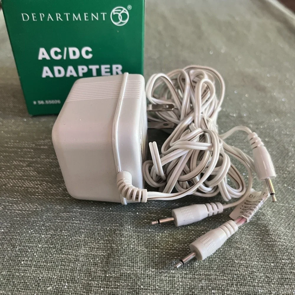 Department 56 AC/DC Adapter 3 Plug White # 56.55026